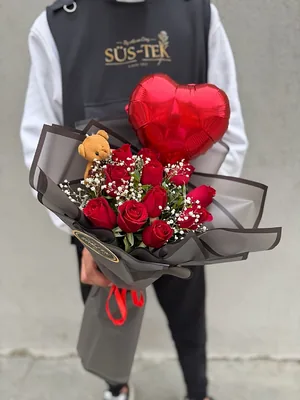 11 Gül Buket Balon Ayıcık Hediye